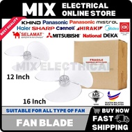 Universal Multi Fan Blade 12 Inch Or 16 Inch Kipas Bilah Daun Kipas Berdiri / Dinding Replacement Bi
