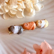 可客製化天竺鼠軟陶髮夾