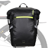 Rhinowalk Bicycle Pannier Bag 24L Waterproof Multifunctional Quick Release Bike Side Bag For Brompton and 3Sixty Rear Seat Storage Cycling Luggage Bag Commuting Business Sports Fashion Backpack Motorcycle Bag Bike Accessories