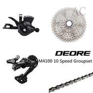 bjhi SHIMANO DEORE M4100 10 Speed Groupset SL M4100 Rd m4120 Rear Derailleur Shrifter Cassette CS M4