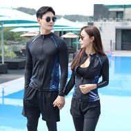 Wisuwee 2023คู่เกาหลี Rashguard กีฬาชุดว่ายน้ำผู้หญิงผู้ชายแขนยาวแยกชุดว่ายน้ำอนุรักษ์นิยมท่องชุดว่า