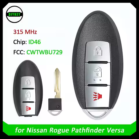 DIYKEY Replacement Remote Key Fob 315MHz ID46 for Nissan Pathfinder Rogue Versa 2007 008 2009 2010 2