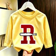 Ready Stock COD Boys Girls Autumn Long-Sleeved Tops Children Round Neck Bottoming Shirts Inner Big C