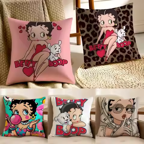 Animation Vintage B-Betty B-Boop Cushion Cover Pillowcase Anti-dustmite living Room Sofa Decor Cushi