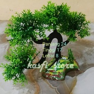 Hiasan aquarium aquascape tanaman bonsai sintetis ornamen perlengkapan dekorasi akuarium