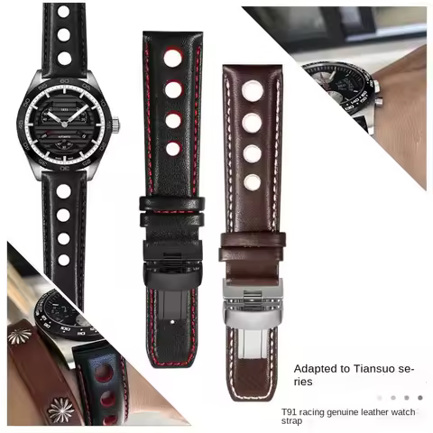 Genuine Leather bracelet For tissot 1853 Sports Watchband Racing PRS516 T91 1853 Top layer cowhide 2