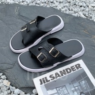 Inaso Sendal Pria Slide Karet Sandal Slop Flat Keren Jelly Sendal Rumah Selop Casual Kekinian Slippe