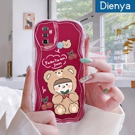 Dienya เคสสำหรับ OPPO A53 2020 4G A53s 4G เคส A11s A32 A33 2020ลายหมีเชอร์รี่เคสเนื้อครีมนิ่มกันกระแทกเคสโทรศัพท์โปร่งใส TPU ซิลิกาแบบใสเจลป้องกันการตกหล่นฝาครอบป้องกันเลนส์กล้องถ่ายรูป