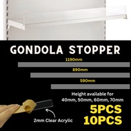 Gondola Plastic Stopper /Acrylic Stopper / Size L1190 / L890 / L590