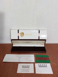 80年代 原廠 真品 Gucci 古著 真皮 手錶 錶盒 含保卡 說明書