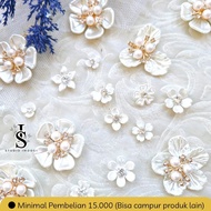 ACRYLIC FLOWER APPLICATION Pearl Beads Flower Beads Decorative Flower Beads Various Shapes Premium C