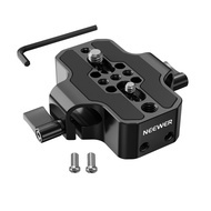 Camera Base Plate with Dual Rod Rail Clamp, 15mm LWS Baseplate for Camera Cage Tripod Shoulder Rig w