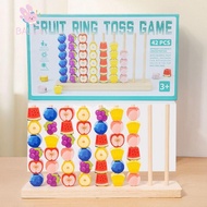 BALSA Fruit Ring Toss Game, Educational Fine Motor Skills Montessori Wooden Beads, Learning Through 