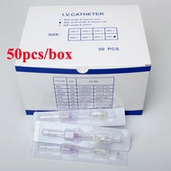 50pcs I. V. Cannula with Heparin Cap 22G 24G 26G Disposable Intravenous Infusion Catheter Veterinary