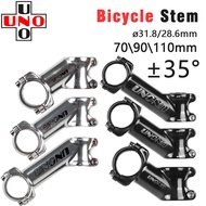 UNO Stem Bicycle Stem Mountain Bike Stem Road Bike Stem 25/35 Degrees Bicycle Stem Riser 60/70/75/90/110/13mm MTB Stem For 28.6mm Fork 25.4/31.8mm Bicycle Handlebar Parts