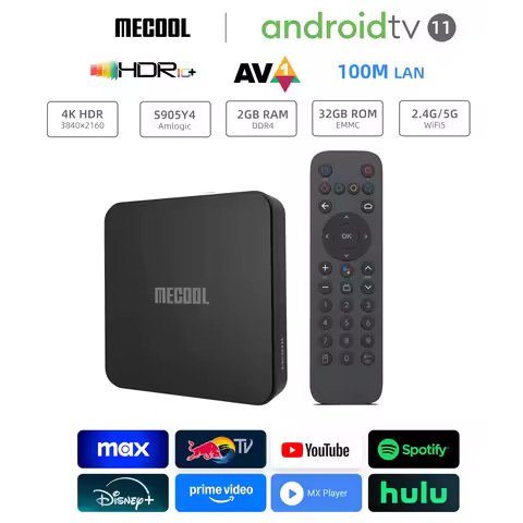MECOOL TVBox Android 11 With Google Certified 2GB 32GB Amlogic S905Y4 WiFi 2.4G/5G 100M HDR10+ 4K AV