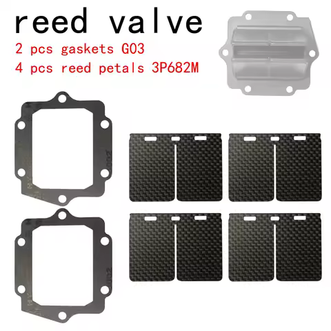 4 PCS carbon fiber V305A petal replacement reed valve Petals 3P682M and gasket G03 For Kawasaki KDX2