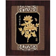 立體金箔畫 純金 花開富貴 27x34cm新居落成禮物禮品 開店送禮【華真藝廊】
