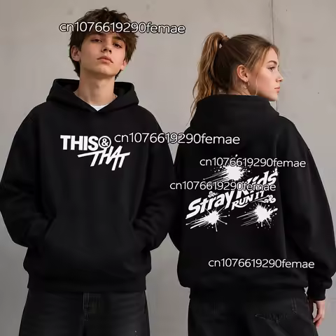 2026 New STRAYKIDS THIS THAT Graphic Hoodie Fall Winter Couple Oversized Sweatshirt Streetwear Cospl