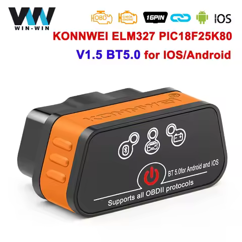 KONNWEI KW901 ELM327 V1.5 PIC18f25k80 Bluetooth 5.0 OBD2 Scanner ELM 327 V1 5 Auto OBD 2 Car Diagnos
