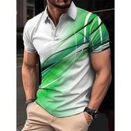 Fashion Irregular Line Pattern Polo Shirts For Men Simple Trend Summer 3D Printed Short Sleeve Polo 