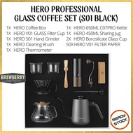 HERO Coffee Set Luxury Present Glass Coffee Brewing Box Set Pour Over Coffee Set