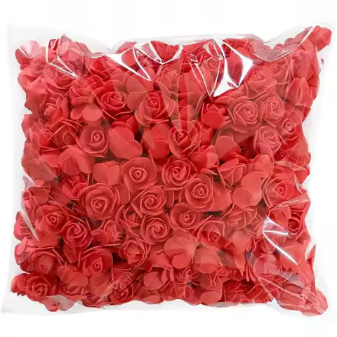 50Pcs Artificial Roses 3.5cm PE Foam Rose Head Artificial Flower Home Decorative Wreath Wedding Vale