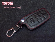 ซองหนัง ใส่กุญแจรีโมทรถยนต์ Toyota fortuner รุ่น 3 ปุ่ม และ Revo Rocco (Smart key)