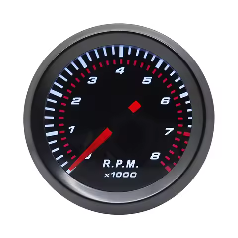 55MM Car Auto Tachometer 8000 RPM for 1 to 8 Cylinder Gas Powered Engine Face Meter With Amber Light