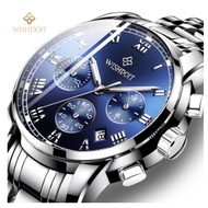 WISHDOIT 2021 New Fashion Men's Watch Stainless Steel Top Brand Luxury Sports Chronograph Quartz Wat
