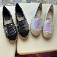 2️⃣星期到貨‼️ TB TORY BURCH 2024新品漁夫鞋 彩色亮片拼接厚底漁夫鞋草編麻繩