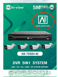 เครื่องบันทึกกล้องวงจรปิด hiview AI HA-75504-AI 5 ล้านMPIXEL 7500 กล้องวงจรปิดความละเอียด 2 ล้านพิกเ