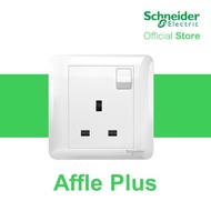 Schneider Electric Switched Socket White Affle Plus 13A 250V 1 Gang