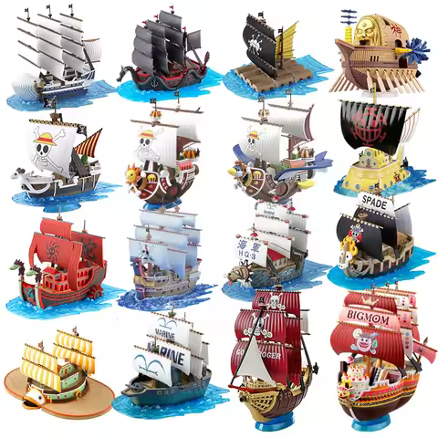 Bandai Thousand Sunny Going Merry Boat Pirate Ship Figures One Piece Spade Pirates Assembly Model To