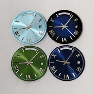 30.8MM Dual Calendar Watch Dial Silver-Tipped Dial and Hands for 8285 Movement