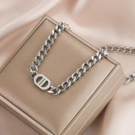 Kalung Rantai Sisik Naga Wanita Liontin DD Gold Titanium Lapis Anti Karat Selamanya