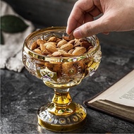 Czech Style Gold-Plated Enamel European-Style Crystal Glass Fruit Plate Modern Living Room Creative 