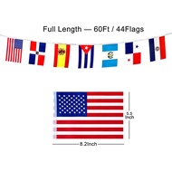 WEITBF 2 Set 22 Countries Spanish Speaking Flags Banner String - Assorted Latin America Latino Flags