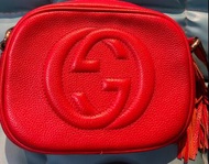 💯 Authentic GUCCI SOHO系列紅色流蘇牛皮相機肩背包-推薦母親節禮物🎁