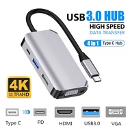 Type C to HDMI Adapter Type C Hub USB C to HDMI Type-C to VGA to USB-C Hub Type C HDMI Adapter Lapto