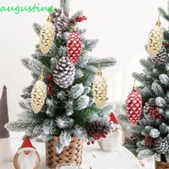 AUGUSTINE 5Pcs Pine Cone Balls Hanging Pendants, Plastic Decorative Christmas Tree Decoration, Cute 