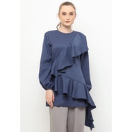 Hazelnut Indonesia - Oakley Top -/ Blouse Top Wanita - Navy