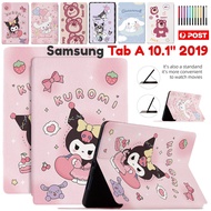 Smart Casing For Samsung Galaxy Tab A 10.1 2019 SM-T510 SM-T515 Stand Cute Cartoon PU Tablet Kids Leather Case Shockproof Thin Book Cover