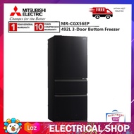 Mitsubishi Refrigerator MR-CGX56EP / MRCGX56EP 492L 3-Door Bottom Freezer with Glass Door &amp; Ice Maker
