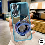 NE Case Honor 90 90 Lite 2024 New Design Magnetic Stand Holder Transparent Casing Honor90 Honor 90Li