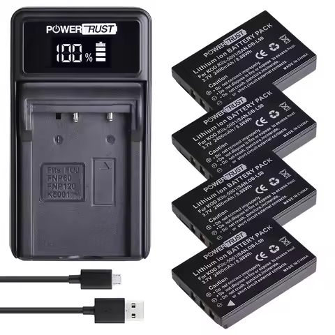 KLIC-5001 DB-L50 Battery + LED Charger for Sanyo DB-L50 Kodak P850 Z760 DX7590 DX7630 Zoom Sanyo DMX