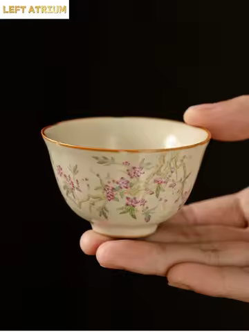 Peach Blossom Ru Kiln Master Cup Household Cup Single Cups Mugs Smelling Tea Bowl Tea Items Ornament