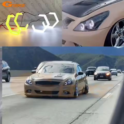 For INFINITI G25 G35 G37 Q40 Q60 V36 Ultra Bright A/W Switchback DRL Turn Signal Cotton Hexagon Hex 