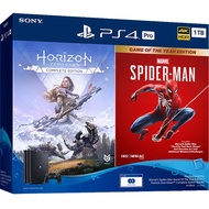 PS4 Pro 1TB Console with 2 Controllers + Marvel's Spider-Man GOTY + Horizon Zero Dawn Bundle +1 Year Local Sony Warranty