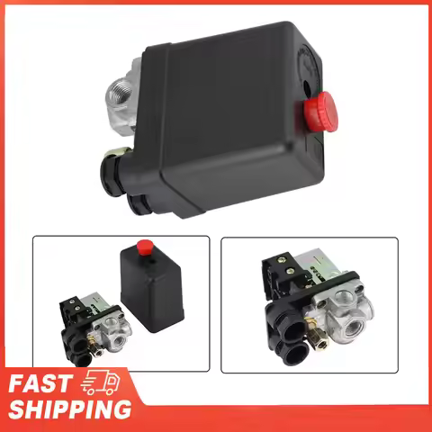 Heavy Duty 240V 16A Four Port Air Compressor Pressure Switch Control 90PSI ‑120PSI Air Compressor Pr
